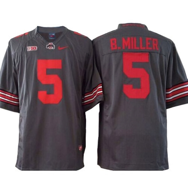 Ohio State Buckeyes Men's NCAA Braxton Miller #5 Gray College Football Jersey NPE7049QL